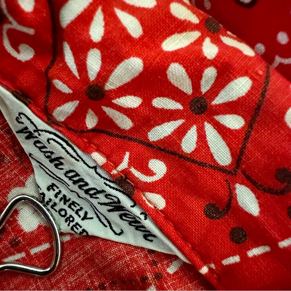 VINTAGE 50s Rockabilly Bandana Pattern Red White Black Retro Mod Western Tanktop - Picture 4 of 7